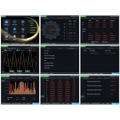 Paneļa | digitālais trīsfāžu 380V elektrotīkla analizators | 85-265VAC | 100-330VDC | 16GB | Ethernet | RS485 | RJ45 | Modbus 4
