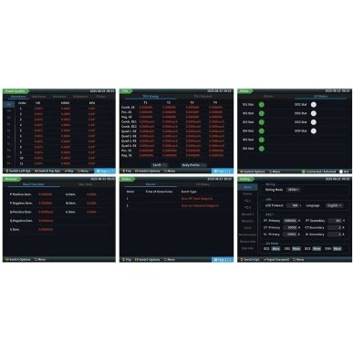 Paneļa | digitālais trīsfāžu 380V elektrotīkla analizators | 85-265VAC | 100-330VDC | 16GB | Ethernet | RS485 | RJ45 | Modbus 5