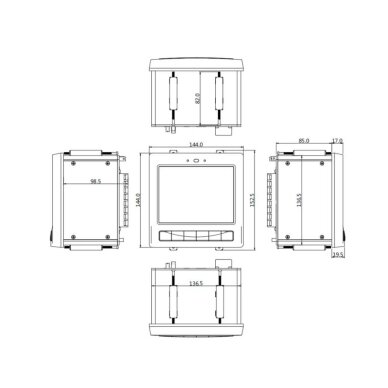 Paneļa | digitālais trīsfāžu 380V elektrotīkla analizators | 85-265VAC | 100-330VDC | 16GB | Ethernet | RS485 | RJ45 | Modbus 6