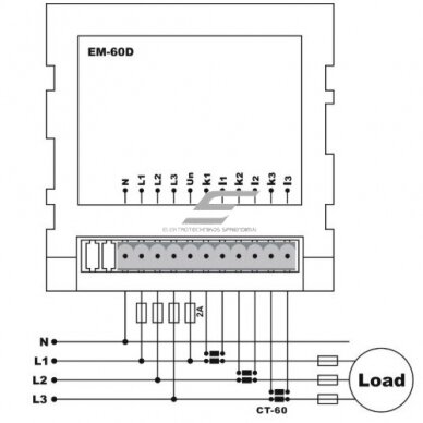 Panel | Digital Multimeter | with 3 Current Transformers (CT) | Current | Voltage | Frequency Meter | 3F | 1-63A | 1-500VAC 2