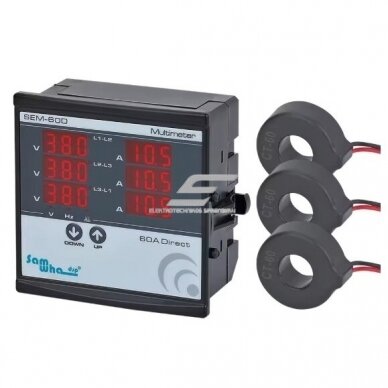 Panel | Digital Multimeter | with 3 Current Transformers (CT) | Current | Voltage | Frequency Meter | 3F | 1-63A | 1-500VAC