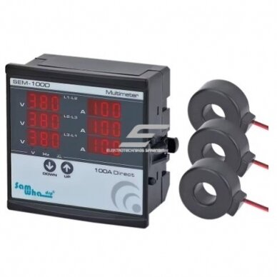 Panel | Digital Multimeter | with 3 Current Transformers (CT) | Current | Voltage | Frequency Meter | 3F | 10-100A | 1-500VAC
