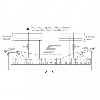 Panelowy | cyfrowy automatyczny przełącznik rezerwy (ATS) do generatorów | do nieprzerwanego zasilania elektrycznego | 230V | RS485 | 150x122x62mm 3