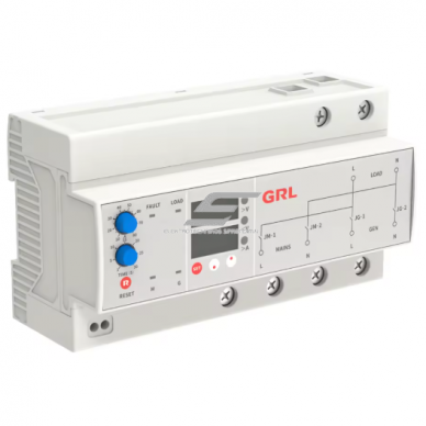Automātiska rezerves barošanas pārslēdzēja ierīce | 1P+N | 10–80A | 230V | ar strāvas un sprieguma indikāciju | IP20 | GRL DNH41 Automātiska rezerves barošanas pārslēdzēja ierīce | 1P+N | 10–80A | 230V | ar strāvas un sprieguma indikāciju | IP20 | GRL DNH41