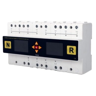 Modular | digital automatic backup power transfer switch with protection functions | for generators | for uninterrupted power supply | 4P | 100A | 120V/230V | DIN 1 Modular | digital automatic backup power transfer switch with protection functions | for generators | for uninterrupted power supply | 4P | 100A | 120V/230V | DIN 1