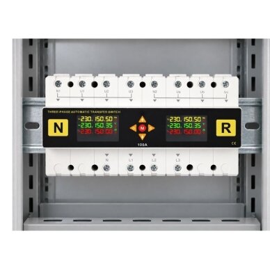 Modular | digital automatic backup power transfer switch with protection functions | for generators | for uninterrupted power supply | 4P | 100A | 120V/230V | DIN 4 Modular | digital automatic backup power transfer switch with protection functions | for generators | for uninterrupted power supply | 4P | 100A | 120V/230V | DIN 4