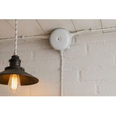 Surface-mounted distribution box 94x44mm | 4 outlets | ceramic | retro style | white 1 Surface-mounted distribution box 94x44mm | 4 outlets | ceramic | retro style | white 1