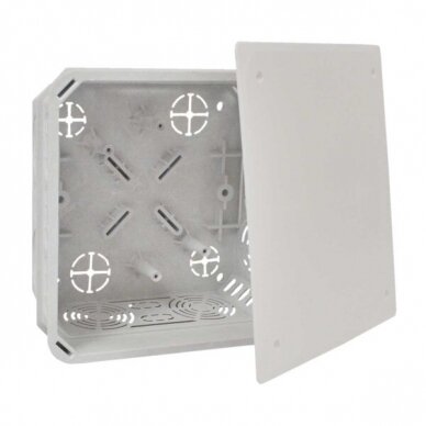 Distribution mounting box | grey | flush-mounted in wall | 153x153x77mm Distribution mounting box | grey | flush-mounted in wall | 153x153x77mm