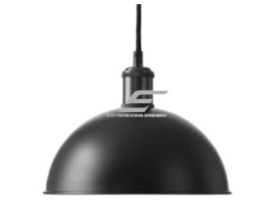 Pakabinamas šviestuvas | E27 | 1x35W | 230V | Ø300x270mm | su 1m kabeliu | be lempučių | IP20 | juodas korpusas | baltas vidus
