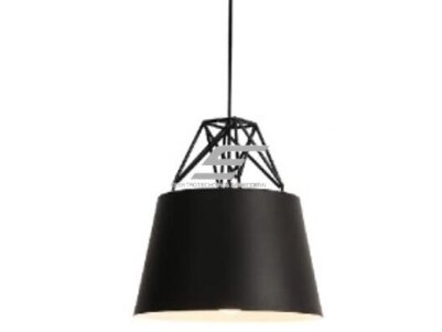 Pakabinamas šviestuvas | E27 | 1x35W | 230V | Ø300x320mm | su 1m kabeliu | be lempučių | IP20 | juodas korpusas | baltas vidus