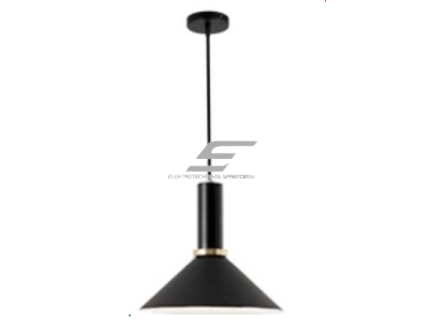 Pakabinamas šviestuvas | E27 | 1x35W | 230V | Ø250x230mm | su 1m kabeliu | be lempučių | IP20 | juodas korpusas | baltas vidus Pakabinamas šviestuvas | E27 | 1x35W | 230V | Ø250x230mm | su 1m kabeliu | be lempučių | IP20 | juodas korpusas | baltas vidus