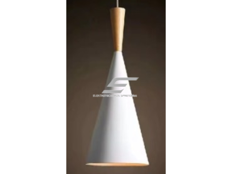 Pakabinamas šviestuvas | E27 | 1x35W | 230V | Ø190x390mm | su 1m kabeliu | be lempučių | IP20 | baltas