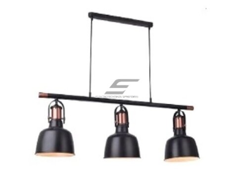 Pakabinamas šviestuvas | E27 | 3x35W | 230V | Ø220x280mm | su 1m kabeliu | be lempučių | IP20 | juodas korpusas | baltas vidus Pakabinamas šviestuvas | E27 | 3x35W | 230V | Ø220x280mm | su 1m kabeliu | be lempučių | IP20 | juodas korpusas | baltas vidus