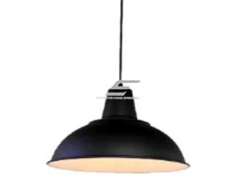 Pakabinamas šviestuvas | E27 | 1x35W | 230V | Ø360x310mm | su 1m kabeliu | be lempučių | IP20 | juodas korpusas | baltas vidus Pakabinamas šviestuvas | E27 | 1x35W | 230V | Ø360x310mm | su 1m kabeliu | be lempučių | IP20 | juodas korpusas | baltas vidus