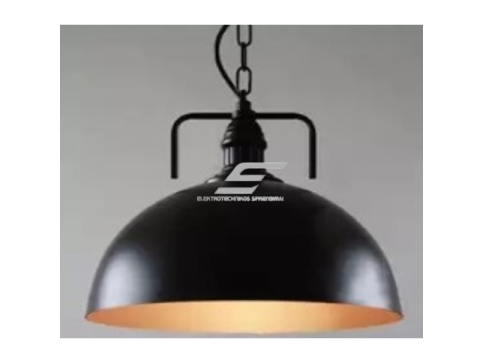 Pakabinamas šviestuvas | E27 | 1x35W | 230V | Ø300x230mm | su 1m kabeliu | be lempučių | IP20 | juodas korpusas | baltas vidus