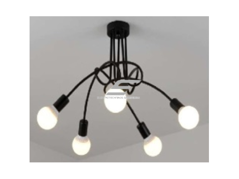 Pakabinamas šviestuvas | E27 | 5x35W | 230V | 350mm | be lempučių | IP20 | juodas Pakabinamas šviestuvas | E27 | 5x35W | 230V | 350mm | be lempučių | IP20 | juodas