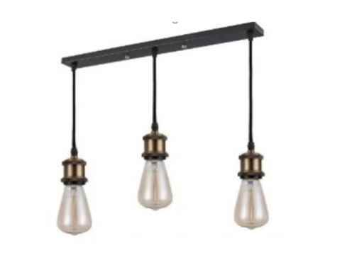Pakabinamas šviestuvas | E27 | 3x35W | 230V | 130mm | su 1m kabeliu | be lempučių | IP20 | juodas