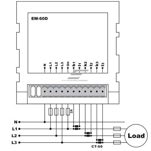 Panel | Digital Multimeter | with 3 Current Transformers (CT) | Current | Voltage | Frequency Meter | 3F | 1-63A | 1-500VAC 2