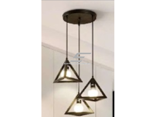 Pakabinamas šviestuvas | su figuromis | E27 | 3x35W | 230V | 190mm | su 1m kabeliu | be lempučių | IP20 | juodas