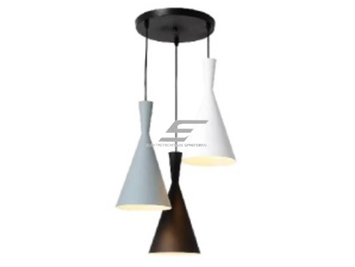 Pakabinamas šviestuvas | E27 | 3x35W | 230V | Ø190x390mm | su 1m kabeliu | be lempučių | IP20 | pilkas/juodas/baltas Pakabinamas šviestuvas | E27 | 3x35W | 230V | Ø190x390mm | su 1m kabeliu | be lempučių | IP20 | pilkas/juodas/baltas