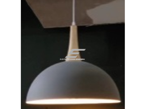 Pakabinamas šviestuvas | E27 | 1x35W | 230V | Ø450x410mm | su 1m kabeliu | be lempučių | IP20 | pilkas korpusas | baltas vidus