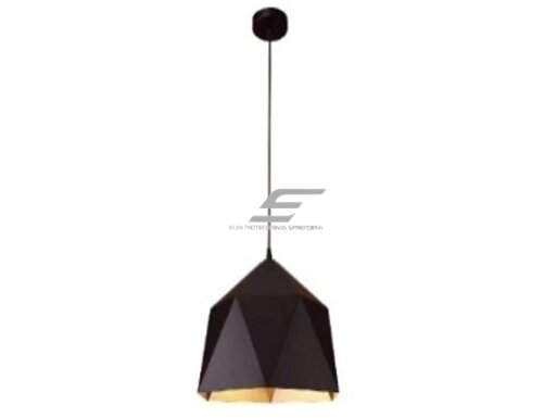Pakabinamas šviestuvas | E27 | 1x35W | 230V | Ø350x220mm | su 1m kabeliu | be lempučių | IP20 | juodas korpusas | auksinis vidus Pakabinamas šviestuvas | E27 | 1x35W | 230V | Ø350x220mm | su 1m kabeliu | be lempučių | IP20 | juodas korpusas | auksinis vidus