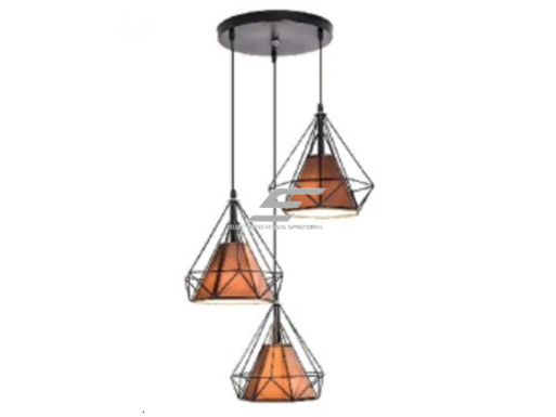 Pakabinamas šviestuvas | su grotelėmis | E27 | 3x35W | 230V | Ø240x300mm | su 1m kabeliu | be lempučių | IP20 | juodas