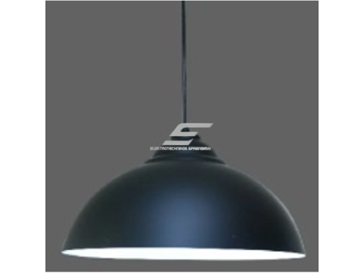 Pakabinamas šviestuvas | E27 | 1x35W | 230V | Ø380x230mm | su 1m kabeliu | be lempučių | IP20 | juodas korpusas | baltas vidus Pakabinamas šviestuvas | E27 | 1x35W | 230V | Ø380x230mm | su 1m kabeliu | be lempučių | IP20 | juodas korpusas | baltas vidus