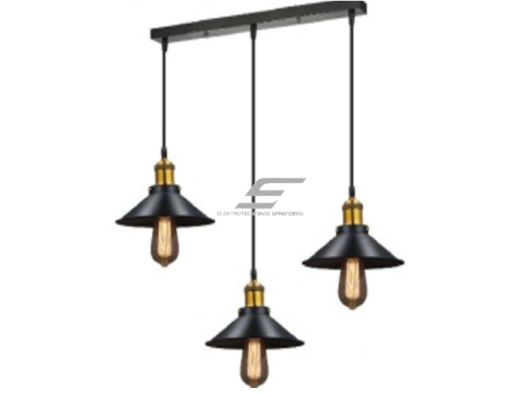 Pakabinamas šviestuvas | E27 | 3x35W | 230V | Ø300x160mm | su 1m kabeliu | be lempučių | IP20 | juodas Pakabinamas šviestuvas | E27 | 3x35W | 230V | Ø300x160mm | su 1m kabeliu | be lempučių | IP20 | juodas