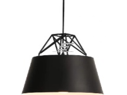 Pakabinamas šviestuvas | E27 | 1x35W | 230V | Ø300x300mm | su 1m kabeliu | be lempučių | IP20 | juodas korpusas | baltas vidus