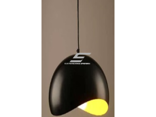 Pakabinamas šviestuvas | E27 | 1x35W | 230V | Ø280x250mm | su 1m kabeliu | be lempučių | IP20 | juodas korpusas | geltonas vidus
