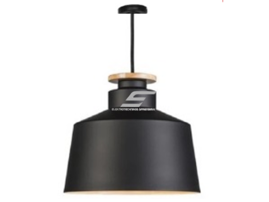 Pakabinamas šviestuvas | E27 | 1x35W | 230V | Ø300x280mm | su 1m kabeliu | be lempučių | IP20 | juodas korpusas | baltas vidus