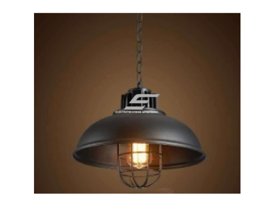 Pakabinamas šviestuvas | su grotelėmis | E27 | 1x35W | 230V | Ø360x200mm | su 1m kabeliu | be lempučių | IP20 | juodas