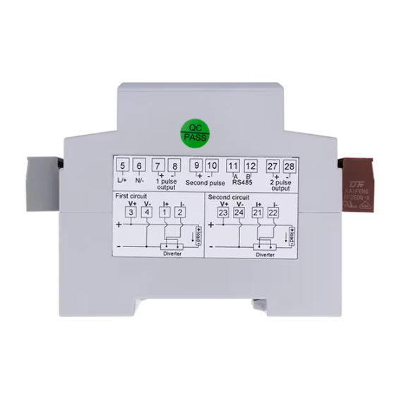 Līdzstrāvas elektroenerģijas skaitītājs | divu ķēžu | līdz 1000V DC | 100A (šunts) | RS485 Modbus | DIN sliede | precizitātes klase 0.5 | EV uzlādes stacijām 2