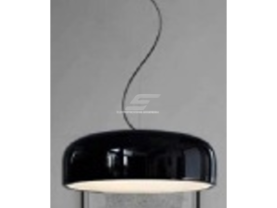 Pakabinamas šviestuvas | E27 | 1x35W | 230V | Ø480x120mm | su 1m kabeliu | be lempučių | IP20 | juodas korpusas | baltas vidus