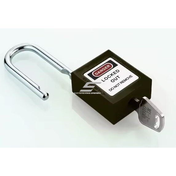 LOTO safety padlock | Ø6 mm shackle, 39 mm | 12-pin cylinder | key retained when open | yellow | ES-BLJ-Y38 1 LOTO safety padlock | Ø6 mm shackle, 39 mm | 12-pin cylinder | key retained when open | yellow | ES-BLJ-Y38 1