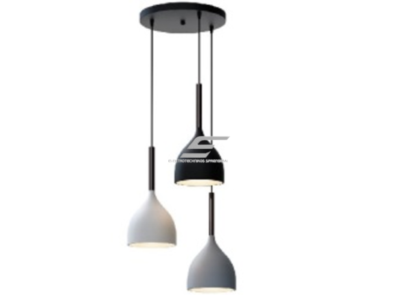 Pakabinamas šviestuvas | E27 | 3x35W | 230V | Ø170x270mm | su 1m kabeliu | be lempučių | IP20 | juodas/baltas/pilkas Pakabinamas šviestuvas | E27 | 3x35W | 230V | Ø170x270mm | su 1m kabeliu | be lempučių | IP20 | juodas/baltas/pilkas