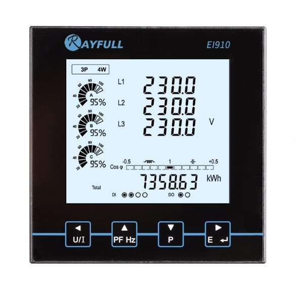 Three-phase power and energy analyzer | 3 phase | RS485 Modbus | Accuracy class 0.5 | For PV systems | Digital LCD display Three-phase power and energy analyzer | 3 phase | RS485 Modbus | Accuracy class 0.5 | For PV systems | Digital LCD display