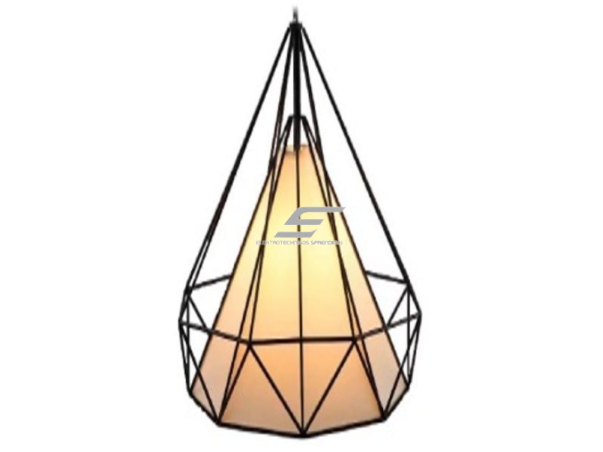 Pakabinamas šviestuvas | su grotelėmis | E27 | 1x35W | 230V | Ø380x350mm | su 1m kabeliu | be lempučių | IP20 | juodas