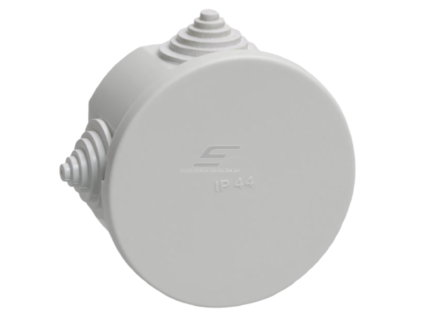 Elektros instaliacijos paskirstymo dėžutė | hermetinė | 75x40mm | su sandarikliais | paviršinė | pilka | IP44 | IEK | UKO11-075-040-000-K41-44 | 4606056128284