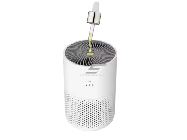 Patalpų oro valymo įrenginys su aromato difuzoriumi | 5W | 5VDC | 60m³/h | 170x170x260mm | su HEPA filtru | baltas 1 Patalpų oro valymo įrenginys su aromato difuzoriumi | 5W | 5VDC | 60m³/h | 170x170x260mm | su HEPA filtru | baltas 1