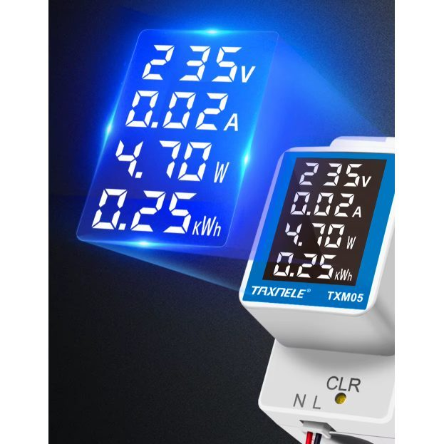 Modulārs | digitāls elektroenerģijas | sprieguma | strāvas indikators | 100A | 40–300VAC | DIN 3