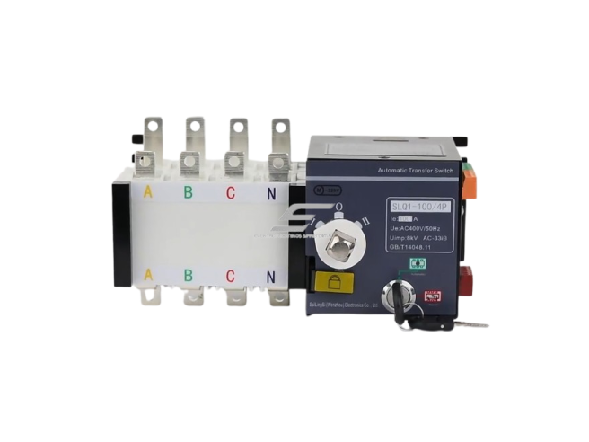 Panelinis rezervinis automatinis galios perjungiklis generatoriams | elektros energijos nepertraukiamam tiekimui | 4P | 100A | 230VAC | 2 in 1 out Panelinis rezervinis automatinis galios perjungiklis generatoriams | elektros energijos nepertraukiamam tiekimui | 4P | 100A | 230VAC | 2 in 1 out