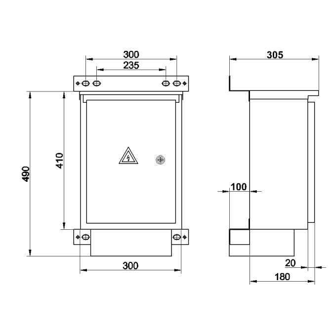 Modulārais sadales skapis | kārba | 20 moduļi | 410x280x180mm | virsapmetuma | cinkots tērauds | IP44 1 Modulārais sadales skapis | kārba | 20 moduļi | 410x280x180mm | virsapmetuma | cinkots tērauds | IP44 1