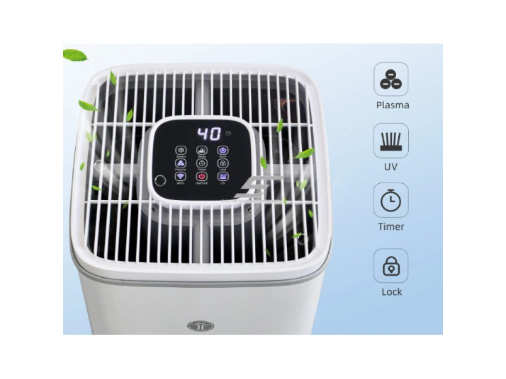 Nešiojamas elektrinis oro valytuvas | su HEPA filtru, UV sterilizacija ir jonizatoriumi | 1000 m³/h | 60W | 250x250x600mm | metalinis korpusas 2