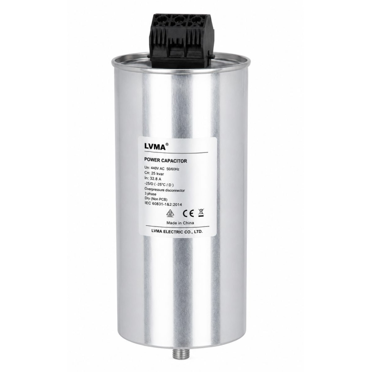 Kondensator kompensacji mocy biernej | 20kVAr | 440V AC | 3-fazowy | 328.8μF | Ø96x290mm | 50Hz | do poprawy współczynnika mocy w przemysłowych sieciach elektrycznych Kondensator kompensacji mocy biernej | 20kVAr | 440V AC | 3-fazowy | 328.8μF | Ø96x290mm | 50Hz | do poprawy współczynnika mocy w przemysłowych sieciach elektrycznych