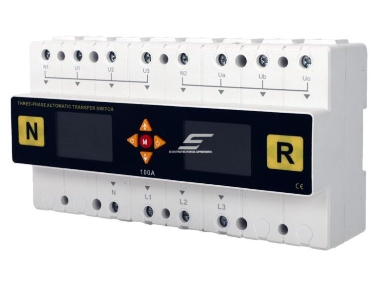Modulinis | skaitmeninis rezervinis automatinis galios perjungiklis su apsaugos funkcijomis | generatoriams | nepertraukiamam elektros energijos tiekimui | 4P | 100A | 120V/230V | DIN 1 Modulinis | skaitmeninis rezervinis automatinis galios perjungiklis su apsaugos funkcijomis | generatoriams | nepertraukiamam elektros energijos tiekimui | 4P | 100A | 120V/230V | DIN 1