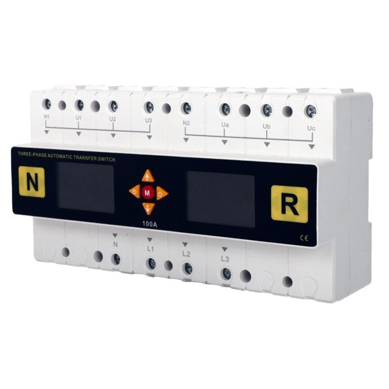 Modular | digital automatic backup power transfer switch with protection functions | for generators | for uninterrupted power supply | 4P | 100A | 120V/230V | DIN 1 Modular | digital automatic backup power transfer switch with protection functions | for generators | for uninterrupted power supply | 4P | 100A | 120V/230V | DIN 1