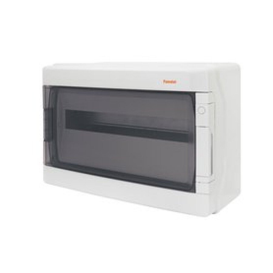Rozdzielnica elektryczna | modułowa obudowa | skrzynka | szafa | 18 modułów | 290x430x160mm | przezroczyste drzwiczki | hermetyczna | natynkowa | plastikowa | IP65 | Famatel | Aqua Plus | 39018