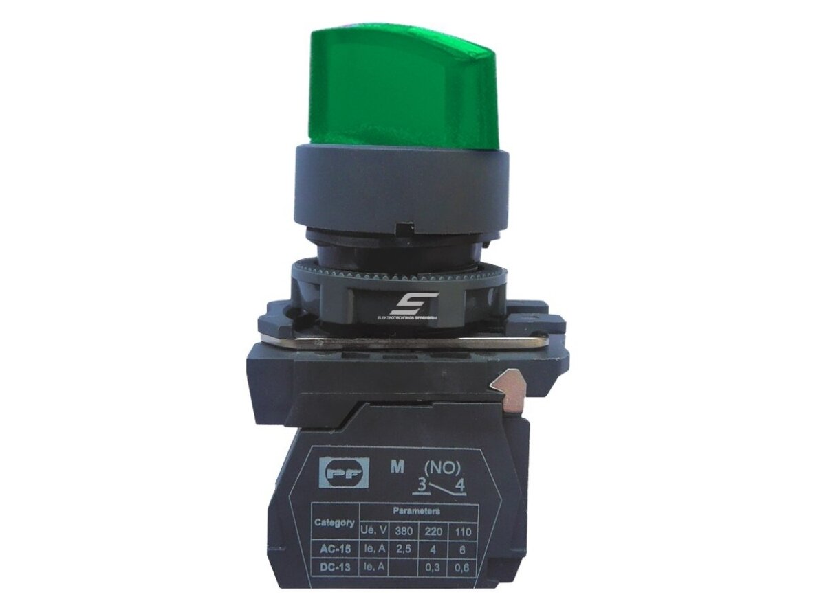 Perjungiklis su LED pašvietimu | 22 mm | 2NO | 3 pozicijos 1-0-2 | su fiksacija | žalias | LED 230 V | plastikinis | IP40 | Promfactor Baltic | FP5-AK3365230 Perjungiklis su LED pašvietimu | 22 mm | 2NO | 3 pozicijos 1-0-2 | su fiksacija | žalias | LED 230 V | plastikinis | IP40 | Promfactor Baltic | FP5-AK3365230